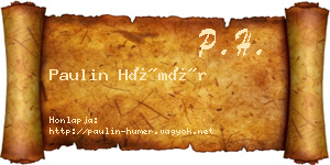 Paulin Hümér névjegykártya